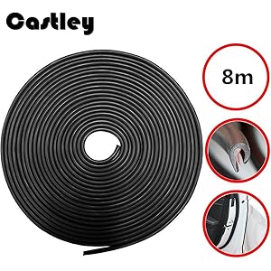 車ドアモール Castley J型モール ドアエッジモール ドアエッジプロテクター 3M両面テープ付き 騒音低減 キズ防止 カー用品 8mブラック