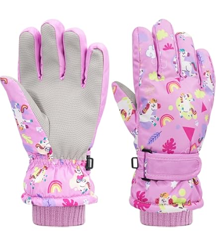 Amazon | karonpeln スキーグローブ 子供 5本指 手袋 スノーボード