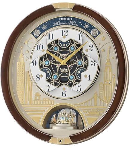Amazon.co.jp: Seiko Melodies in Motion 壁掛け時計 ゴールデン