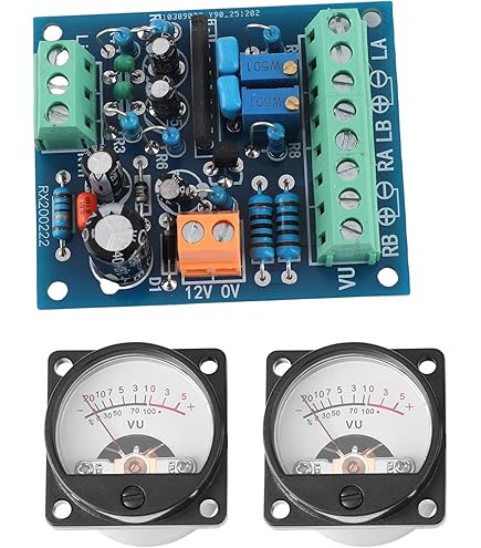 Amazon.co.jp: VUメーター組み込みキット 丸型・アナログメーター