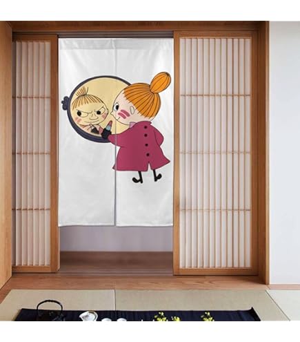 little　のれん Amazon｜PINKPINKS のれん おしゃれ ムーミン リトルミイ 花柄