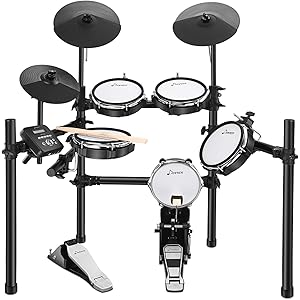 Donner 電子ドラム セット 5ドラム3シンバル 自宅練習 折りたたみ式 オーディオケーブル/スティック付き DED…