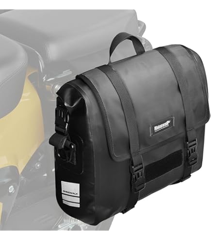 Sacoches De Selle Moto étanches Rétro - 20L (2x10L) - Toile Imperméable - Pour Sportster, Softail, Dyna...