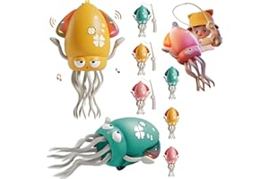 イカ おもちゃ 動く 踊るタコ イカ型電動おもちゃ 電動自動回避タコ LEDライト&音楽付き 自動回避センサー搭載 8本足アクション USB充電式 知育ロボット 子供用インタラクティブ遊び 感覚と運動能力の発達 子供・犬・猫用 室内遊び プレゼント最適