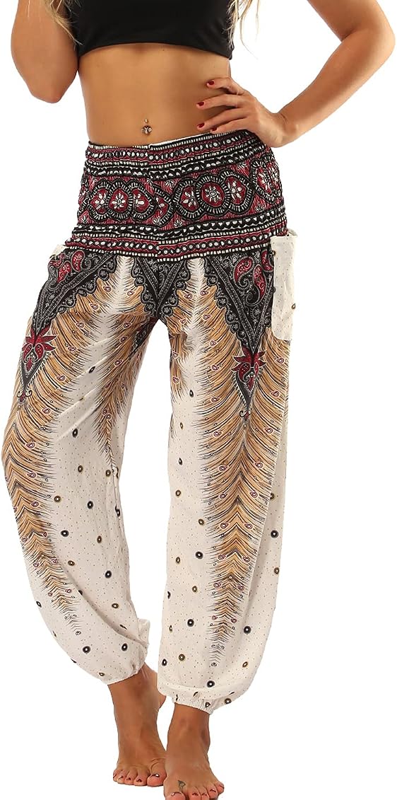 Lu's Chic Women's Boho Pants Harem 
