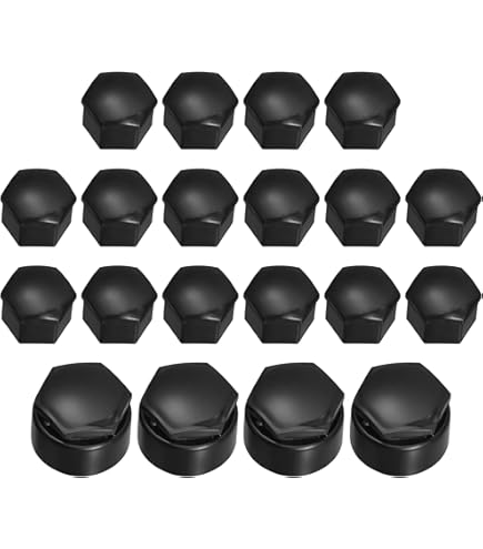 20pcs Wheel Nut Caps Bolt Covers 17mm Black Universal Car Wheel Bolt Cap Auto Hub Screw
