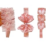 Oujyo ヘアバンドベビー 新生児 赤ちゃんヘアバンドリボンお花 三つセット カチューシャ子供 アアクセサリー結婚式おしゃれ かわいい 取り外し可能 ヘアバンド ベビー 髪飾り/撮影小物 出産 入園 お祝いギフト