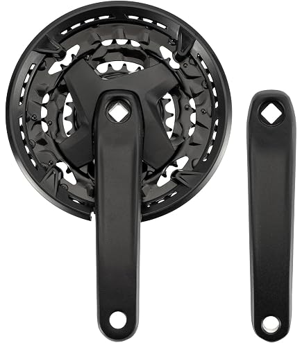 Pédalier SHIMANO FC-TY301 – Triple Plateau 42/34/24 Dents – 6/7/8 Vitesses – Bras 150 Mm Sans Garde-chaîne – Noir – Changement Hyperdrive Pour VTT