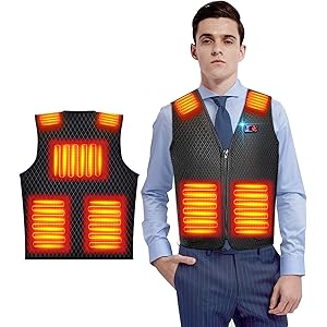【2020進化版 電熱ベスト 】 加熱ベスト ヒートジャケット 超軽量 独立温度設定 7つ加熱エリア ヒーターベスト 3…