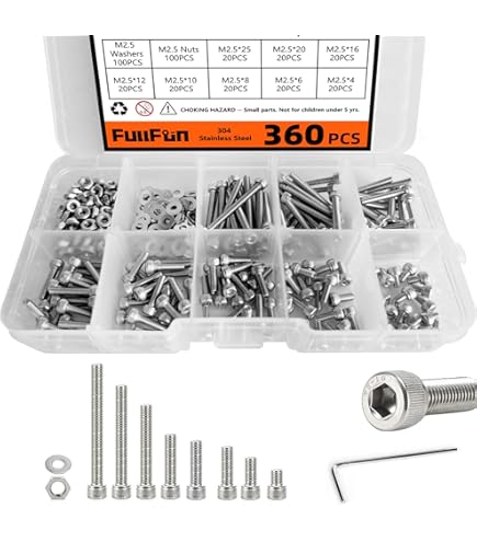 DTGN 452Pcs M2-0.4x3/4/5/6/8/10/12/16/20mm Button Head Socket Cap Screws - 304 Stainless Steel Bolt Nut Set Washer Assortment Kit - Good For Road Bicycle, Mountain Bike, Auto - View #6
