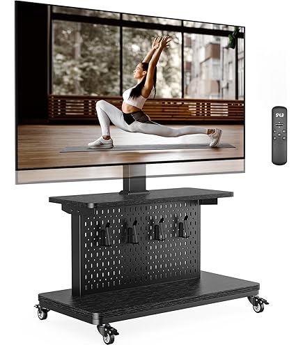 Amazon.co.jp: BESSTER 電動昇降 壁寄せテレビスタンド キャスター付き