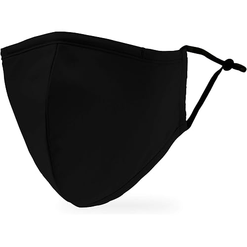 Weddingstar Washable Cloth Face Mask Reusable and Adjustable Protective Fabric Face Cover w/Dust Filter Pocket - Black
