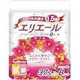 エリエール トイレットペーパー フラワープリント 1.5倍巻き 37.5m×8ロール ダブル パルプ100% 優雅な花の香り