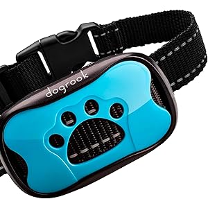 Dogrook デュアルモーター無駄吠えしつけ首輪-充電式で繰り返し使用可能、犬に優しい、優しい刺激の無駄吠え防止首輪…