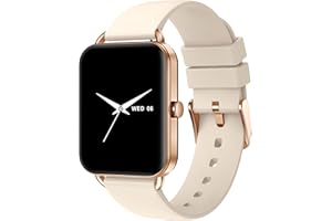 【テストする女性誌「LDK」ベストバイ受賞】 MONOMAM Primo スマートウォッチ レディース 小さめ iPhone対応 アンドロイド対応 AMOLED 常時表示 ベルト幅18mm メンズ 活動量計 Line 着信通知 (Beige)