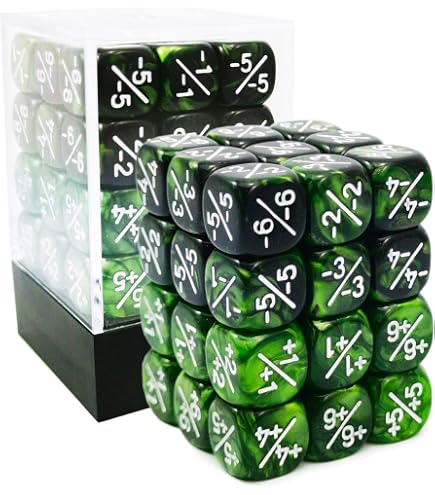 Amazon | SIXPOINTS 12mm MTGカウンターダイス36個 +1/+1トークン3色 6