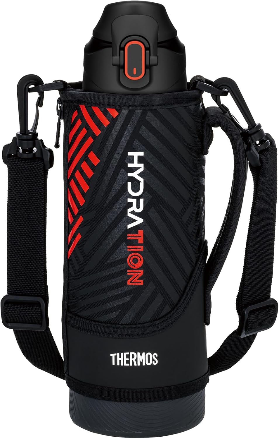 サーモス 水筒 真空断熱スポーツボトル 1L ブラックオレンジ 保冷専用 子供用 ポーチ付き 肩に優しいストラップ FJS-1000F BKOR