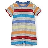 [Hatley ハットレイ] レインボーボーダー ベビー ロンパース 75~80cm、9M-12M(74-79cm) S19RSI159