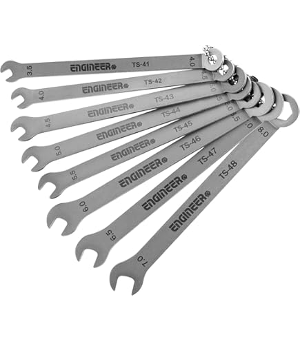 E-Value EMS-08TSET Mini Slim Wrench Set | Ultra-Thin Wrenches For Tight Spaces