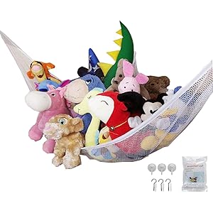 おもちゃハンモック 収納ネット 吊り下げ式 子供玩具収納 ぬいぐるみ用 お風呂用 多用途 子供 部屋 室内 用 収納 片…