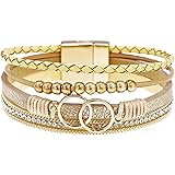 Suyi Leather Bracelet for Women Leopard Multilayer Wrap Bracelet Boho Birthday Gift