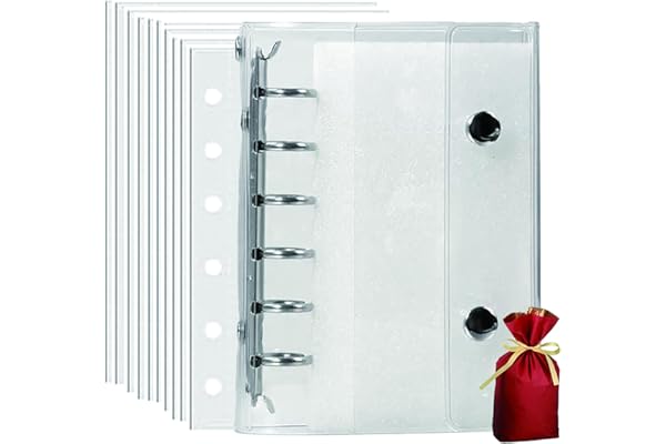 シール帳 A7 バインダー 女の子 はがせる 透明ファイル ボンボンドロップシール対応 バインダー＆シール台紙 3層構造 (A7 シルバー+透明+ラッピング袋)