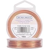 BENECREAT 10m/巻き 線径１㎜アクセサリーワイヤー アートワイヤー 光沢 変色防止カッパーワイヤー クラフト銅線 ジュエリー作り 手芸素材 手作り（銅色）