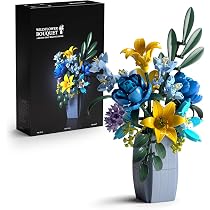 Amazon.co.jp: Nifeliz 野生花のブーケと花瓶のブロックセットおもちゃ