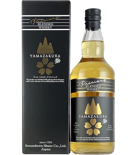 Amazon.co.jp: Yamazakura 笹の川酒造 ブレンデッドウイスキー 山桜 黒
