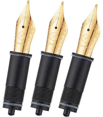 Amazon | Asvine 万年筆交換用ペン先 3本 #6 金メッキ EF/中字 V169