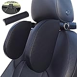 Amazon Dreamsoule 車用首枕 ネックパッド ヘッドレスト 車 ネッククッション ネックピロー こども 工具不要 簡易取付 柔らかい ヘッドレストクッション パッド回転 可 ドライブ 旅行 ブラック ネックパッド 車 バイク