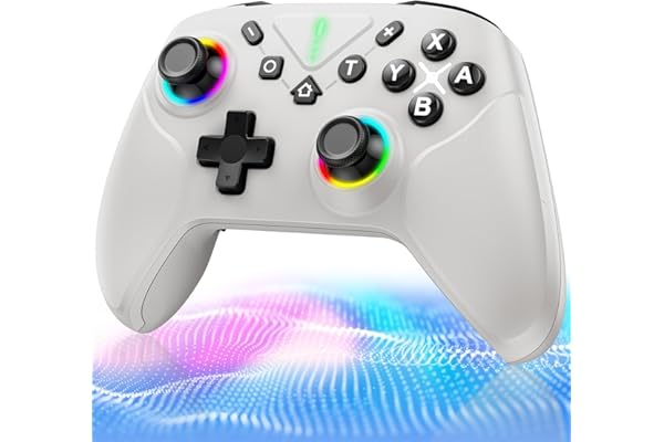 Switch 2 コントローラー ダブルホール機能 Switch1/2代对応【2025革新モデル】スイッチ プロコン TURBO自動連射機能 6軸ジャイロセンサー搭載 4階段HD振動 背面ボタン付き 9色RGBライト ゼロ遅延 無線接続 1000mAh大容量 Bluetooth 人間工学デザイン Switch全世代に対応/PC/Android/iOSにも対応 日本語取扱説明書付き