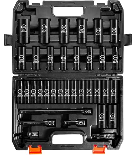 ELEAD 67-Piece 1/2" Drive Impact Socket Set - SAE & Metric Deep/Shallow Sockets With Extensions & Case