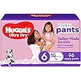 Huggies Ultra Dry Nappy Pants Girls Size 6 (15kg+) 96 Count (2 x 48 Pack) - Packaging May Vary