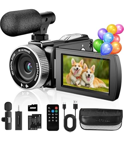 Amazon | 4K Video Camera Camcorder 48MP UHD WiFi IR Night Vision