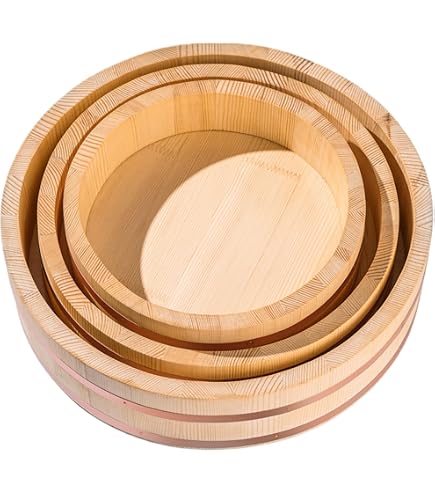 Amazon.co.jp: 【志水木材産業】木曽の桶屋 木曽さわらの寿司桶9寸 2