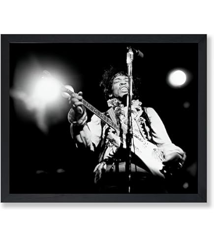 Amazon.co.jp: Jimi Hendrix Psychedelic音楽フレーム入りポスター11 x
