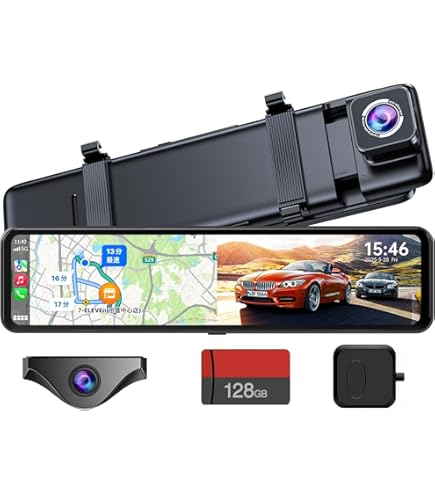 Amazon.co.jp: DOGBOOミラー型ドライブレコーダー ワイヤレスCarplay