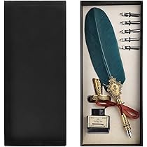 【希少品】hydeistの羽根ペン 羽根ペン アンティーク 万年筆 インクボトル セット 羽ペン