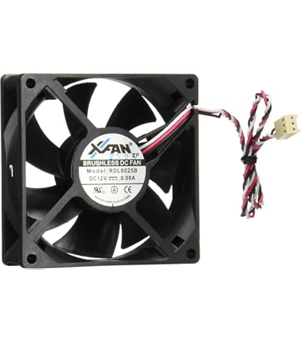 X-Fan12cm角×25mmCPU用PWM(色/黒・リブ無) スリーブ、スピードセンサー付 800~1700rpm/34db ファンモータ RDL1225SBK-PWM Amazon | X-Fan12cm角×25mmCPU用PWM(色/黒・リブ無) スリーブ