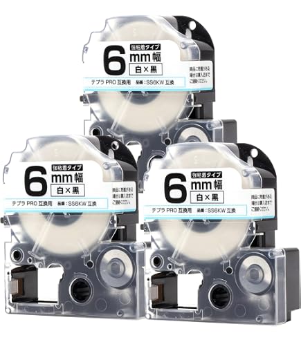 Amazon | テプラ 6mm 白 互換 キングジム テプラ テープ SS6K ラベル