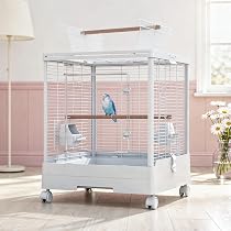Amazon | Yulezen 鳥かご バードケージ 1段 ホワイト 高さ59cm