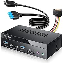 GRAUGEAR 5.25インチ USB 3.2 PCフロントパネルカードリーダー