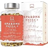 AAVALABS DHA EPA サプリメント 120粒 60日間分 1000mg フィッシュオイル オメガ3 サプリ 500mg EPA + 250mg DHA ソフトジェル 1日2粒 高圧分子蒸留 オメガ3脂肪酸 ビタミンE配合 ー Fish O