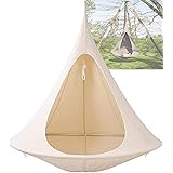 ハンモックチェア コニカル UFO 吊り下げ ハンギングスイングガーデンハンモック 大人＆子供兼用 屋内/屋外用 楕円形 キャンプ 折りたたみ 付き ハンギングテント