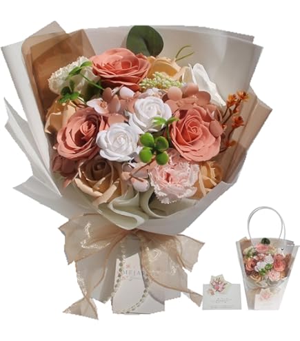 Amazon｜花由 ソープフラワー 花束 スタンドブーケ ニーナ ブルー