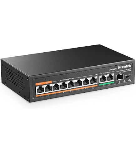 Amazon.co.jp: MokerLink 8ポートギガビットPoEスイッチ、8 PoE+ポート