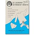 Eco Laundry Detergent Sheets, Lightly Scented, No Plastic, Great for Travel, Plant-Based, 32 Washes, Fully Degradable Laundry