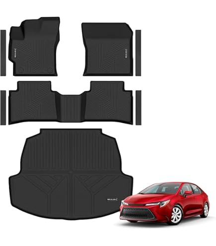 All Weather Tapijten Matten Auto Vloermatten Lederen Tapijten Custom Voor Toyota Voor Corolla Hybrid 2019-2020(Zwartbeige
