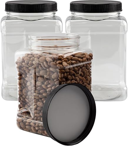 32 Oz Clear Grip Containers With Lids Gerrii 12 Pack 32 Oz Plastic Jar ...
